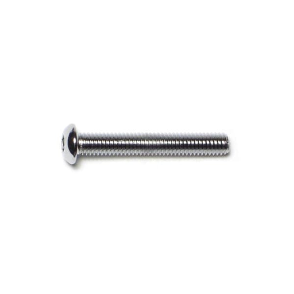 Midwest Fastener M6-1.00 Socket Head Cap Screw, Button, Chrome Plated Steel, 40 mm Length, 10 PK 74526 - main